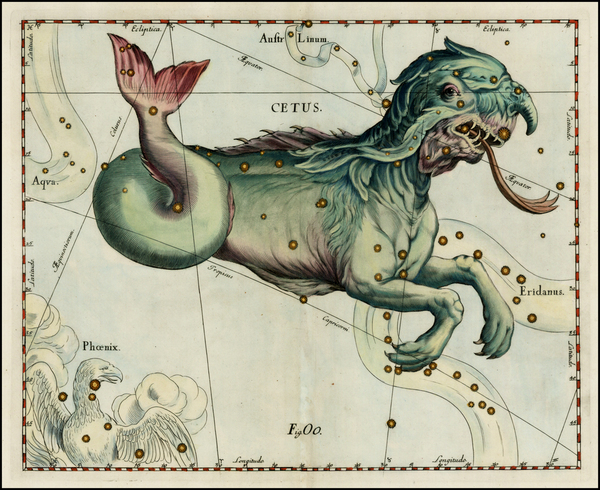 61-Celestial Maps Map By Johannes Hevelius