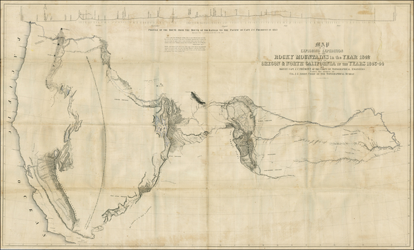 52-Plains, Rocky Mountains and California Map By John Charles Fremont