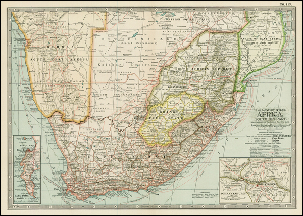 99-South Africa Map By The Century Company