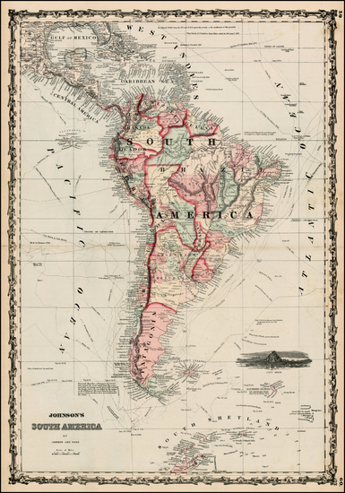 87-South America Map By Benjamin P Ward  &  Alvin Jewett Johnson