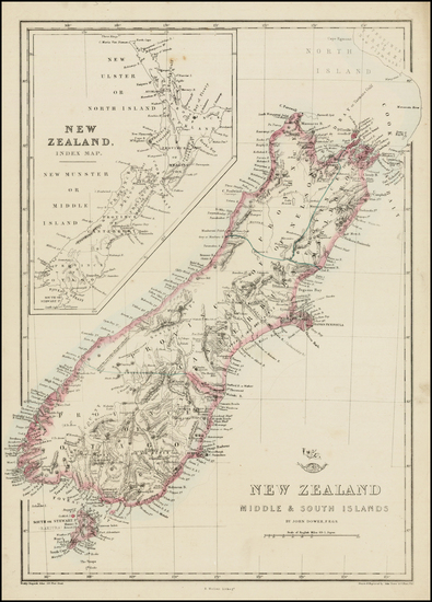 82-New Zealand Map By John Dower