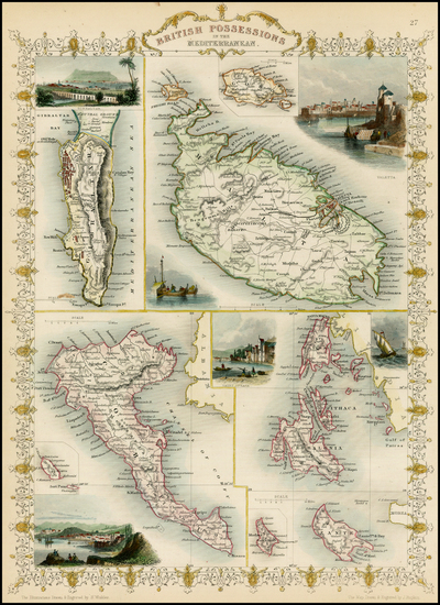 3-Mediterranean, Balearic Islands and Greece Map By John Tallis