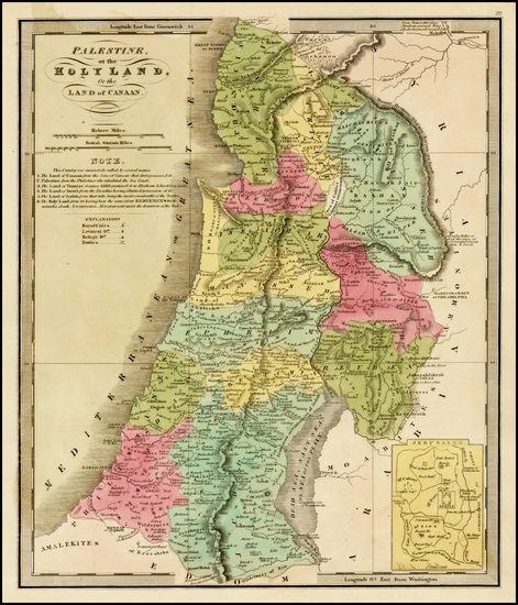 72-Holy Land Map By Jeremiah Greenleaf