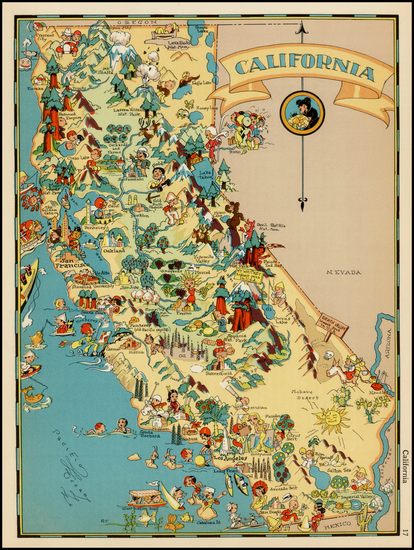 97-California Map By Ruth Taylor White