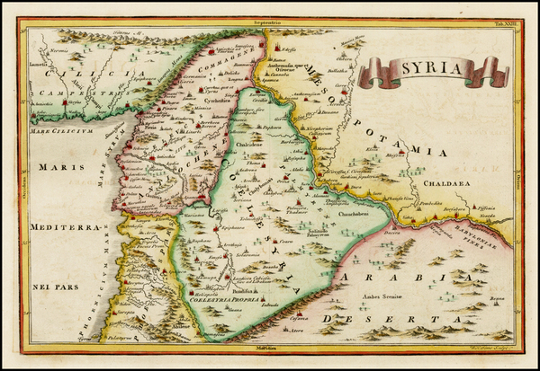 57-Middle East and Holy Land Map By Christoph Cellarius