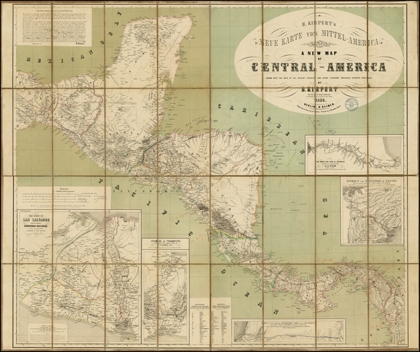 89-Mexico and Central America Map By Heinrich Kiepert