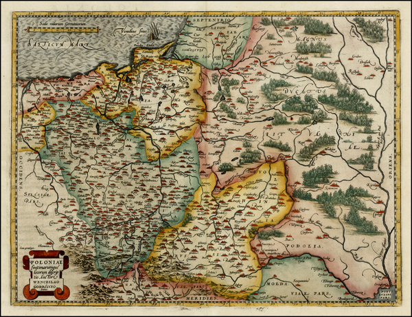 21-Poland and Baltic Countries Map By Abraham Ortelius