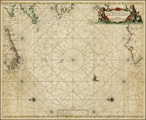 97-British Isles, Ireland, France and Spain Map By Hendrick Doncker