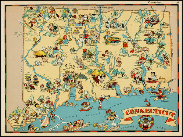 97-New England Map By Ruth Taylor White