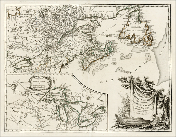 60-New England, Midwest and Canada Map By Didier Robert de Vaugondy