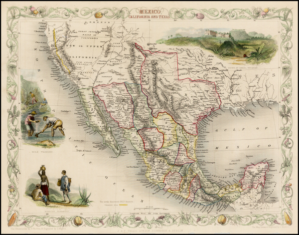 25-Texas, Southwest, Rocky Mountains, Mexico and California Map By John Tallis