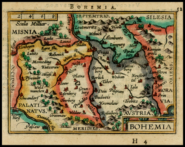 45-Czech Republic & Slovakia Map By Abraham Ortelius / Johannes Baptista Vrients