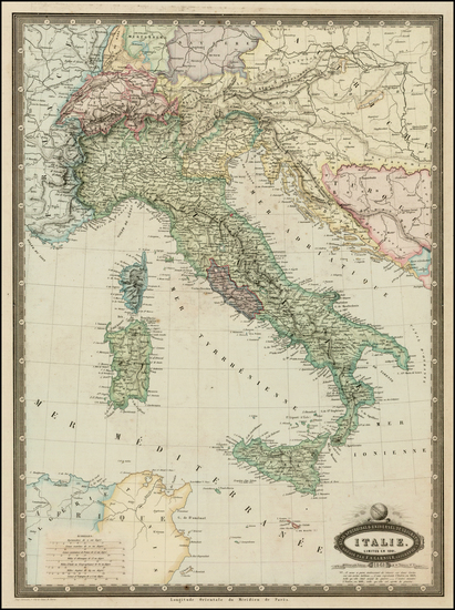 98-Italy Map By F.A. Garnier