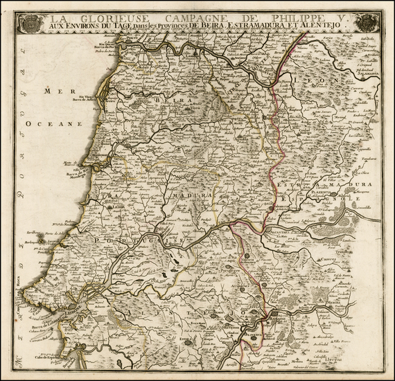 9-Spain and Portugal Map By Nicolas de Fer