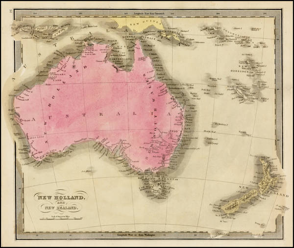 57-Australia and New Zealand Map By David Hugh Burr