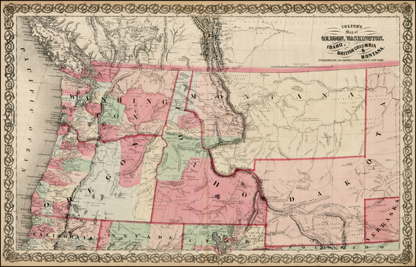 94-Plains, Rocky Mountains and Canada Map By Joseph Hutchins Colton