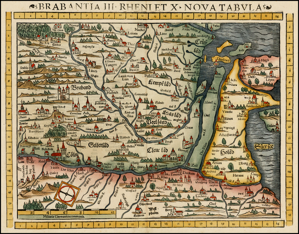 97-Netherlands and Germany Map By Sebastian Munster