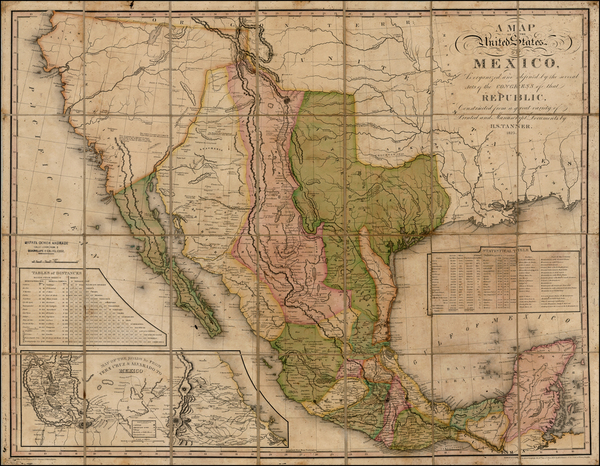 98-Texas, Plains, Southwest, Rocky Mountains, Mexico, Baja California and California Map By Henry 