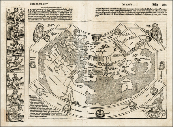 14-World and World Map By Hartmann Schedel