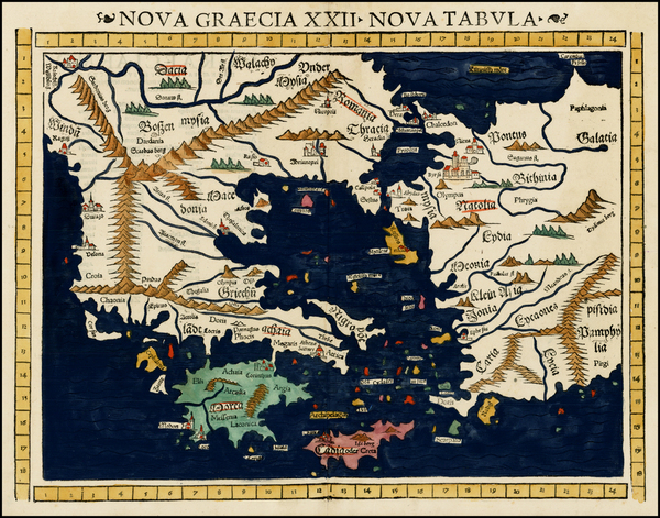 14-Turkey, Turkey & Asia Minor and Greece Map By Sebastian Munster