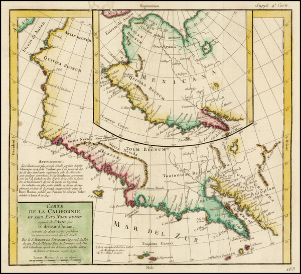 4-Southwest, Alaska and California Map By Denis Diderot / Didier Robert de Vaugondy