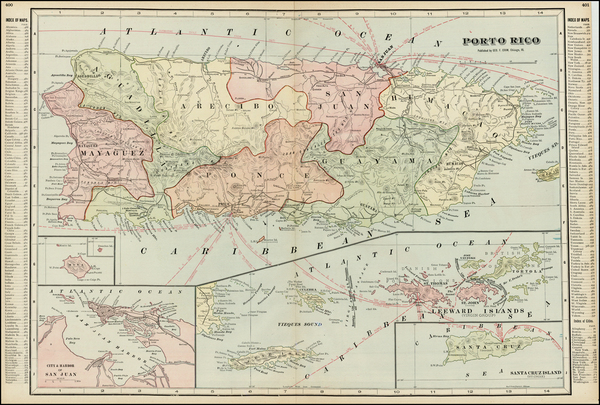 92-Caribbean Map By George F. Cram