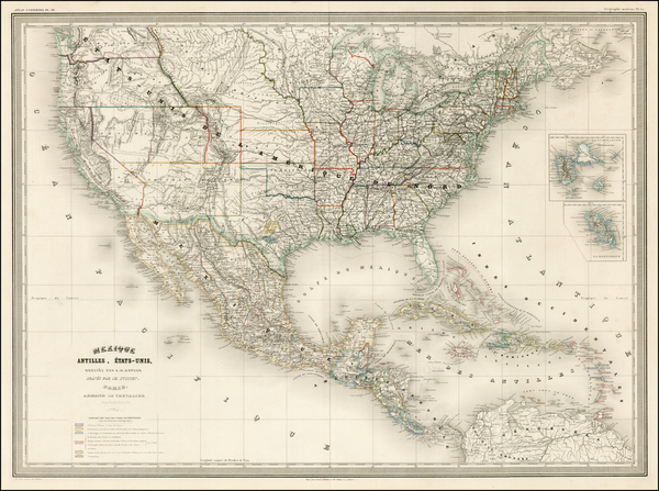 33-United States and Rocky Mountains Map By Adolphe Hippolyte Dufour