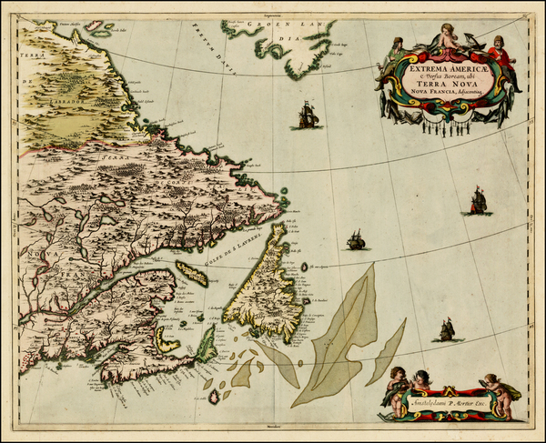 13-New England and Canada Map By Johannes Covens  &  Cornelis Mortier