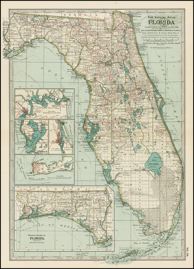 44-Florida Map By The Century Company