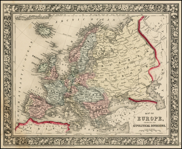 12-Europe and Europe Map By Samuel Augustus Mitchell Jr.