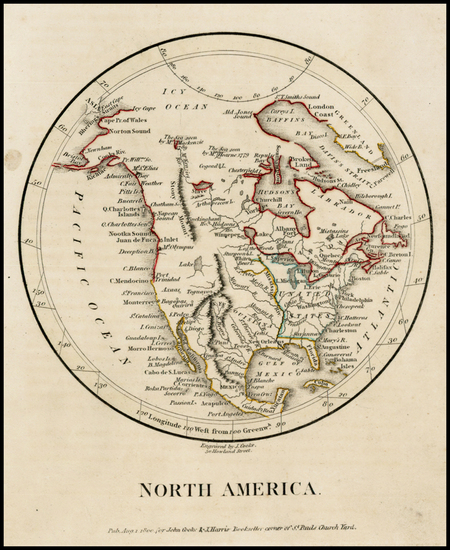 60-North America Map By John Cooke