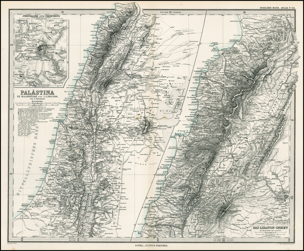 57-Middle East and Holy Land Map By Adolf Stieler