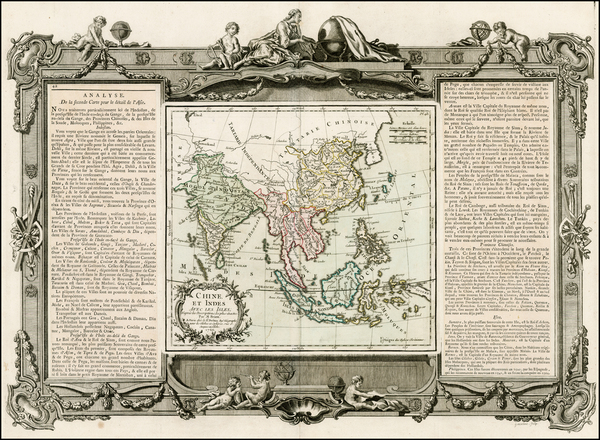 46-China, India, Southeast Asia and Philippines Map By Louis Brion de la Tour
