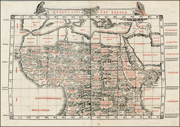 6-Africa, Egypt, North Africa, East Africa and West Africa Map By Bernardus Sylvanus