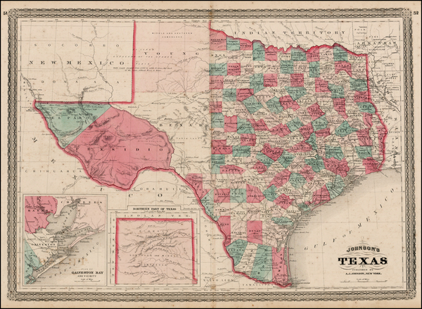 55-Texas Map By Alvin Jewett Johnson