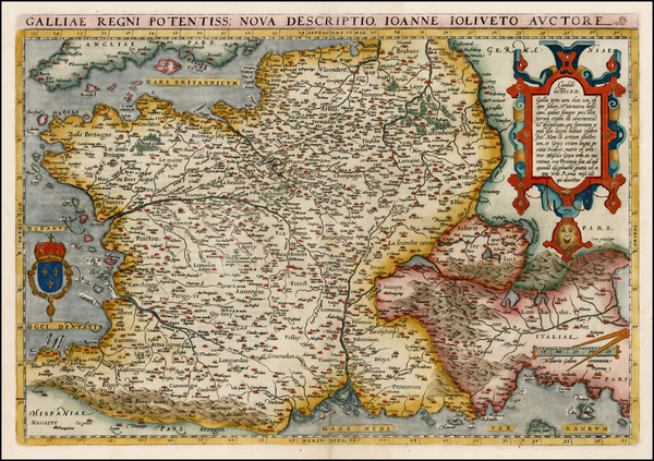 50-France Map By Abraham Ortelius