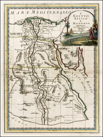 92-Egypt Map By Giovanni Maria Cassini
