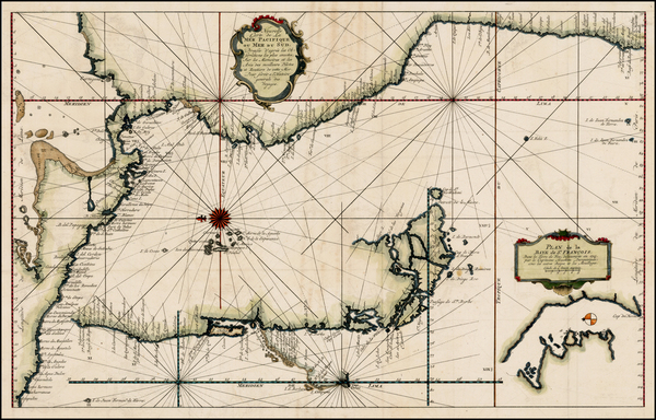 55-Central America and South America Map By Jacques Nicolas Bellin