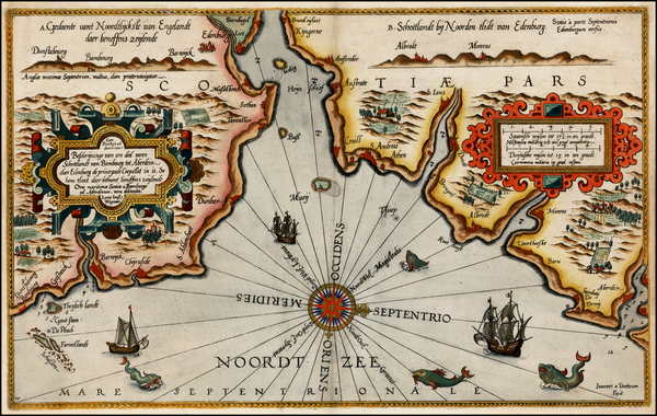 1-British Isles and Scotland Map By Lucas Janszoon Waghenaer