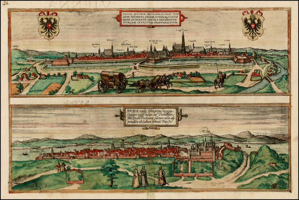 6-Austria and Hungary Map By Georg Braun  &  Frans Hogenberg