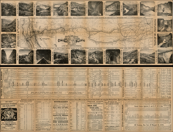 84-Midwest, Plains, Southwest, Rocky Mountains and California Map By Central Pacific Railroad