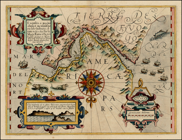 92-Polar Maps and South America Map By Gerard Mercator