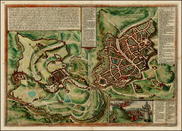 69-Holy Land Map By Georg Braun  &  Frans Hogenberg