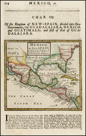 36-Mid-Atlantic, Southeast, Texas, Southwest and Central America Map By Herman Moll