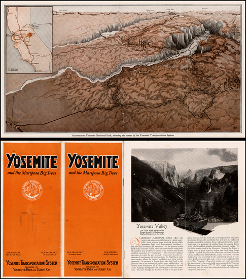 24-California Map By Sunset Press / Yosemite Park and Curry Co.