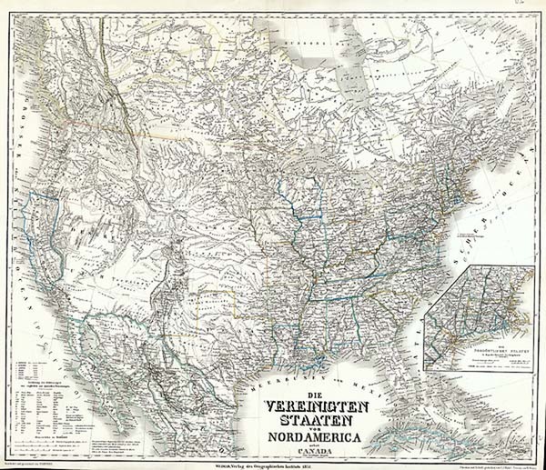 95-United States, Southwest, Rocky Mountains and Canada Map By Heinrich Keipert