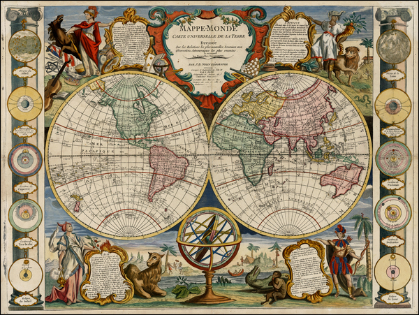 34-World, World and Celestial Maps Map By Jean-Baptiste Nolin / Louis Denis