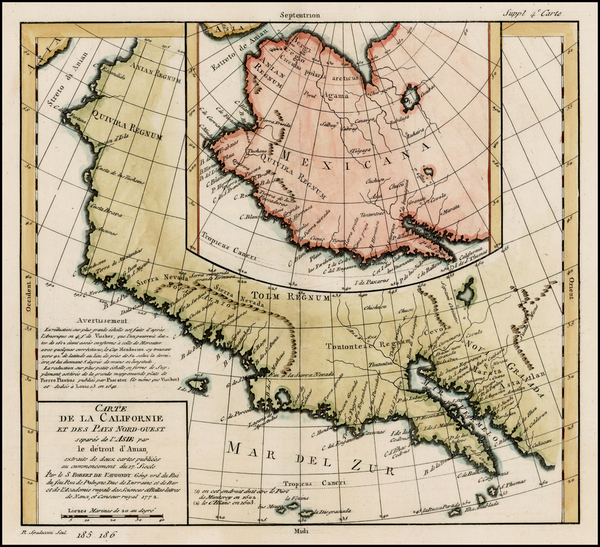 85-Southwest, Alaska and California Map By Denis Diderot / Didier Robert de Vaugondy