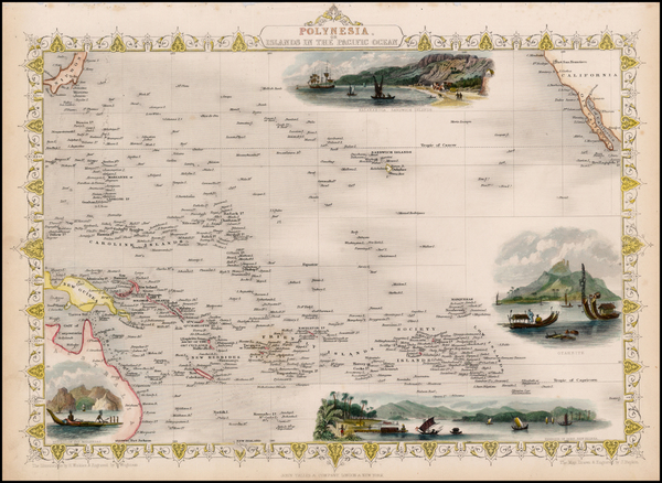 40-Pacific, Oceania, Hawaii and Other Pacific Islands Map By John Tallis