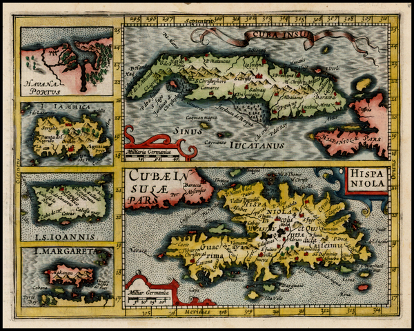 43-Caribbean Map By Jodocus Hondius - Gerhard Mercator